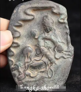 

Old Tibet Buddhism Bronze Sleeping Green Tara Goddess Bodhisattva Statue Amulet