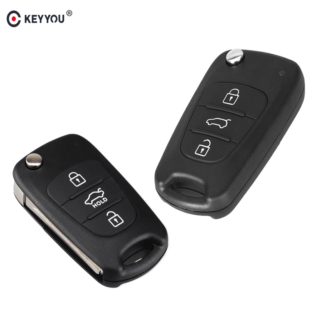 

KEYYOU 3 Button Flip Folding Car Remote Key Shell Case Fob Cover For Kia K2 K5 Sorento Sportage For Hyundai I20 I30 IX35 Avante