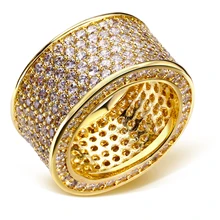 Anillos para el partido chapado en oro con dedo cristalino del zircon cúbico anillo de joyería de la alta calidad envío libre tamaño completo