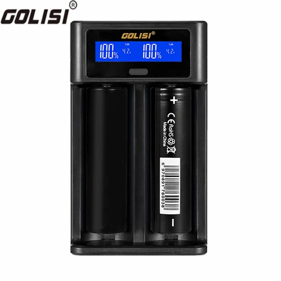 Golisi i2 2.0A Смарт ЖК-зарядное устройство для 18650 20700 26650 Li-Ion Ni-MH Ni-Cd AA AAA аккумуляторная батарея(не входит в комплект - Цвет: Black