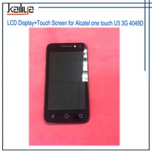 ЖК-дисплей Дисплей для Alcatel one touch U3 3g 4049D OT 4049 OT4049D 4,0 ''Экран с рамкой изготовленной в технике Сенсор Замена Черный