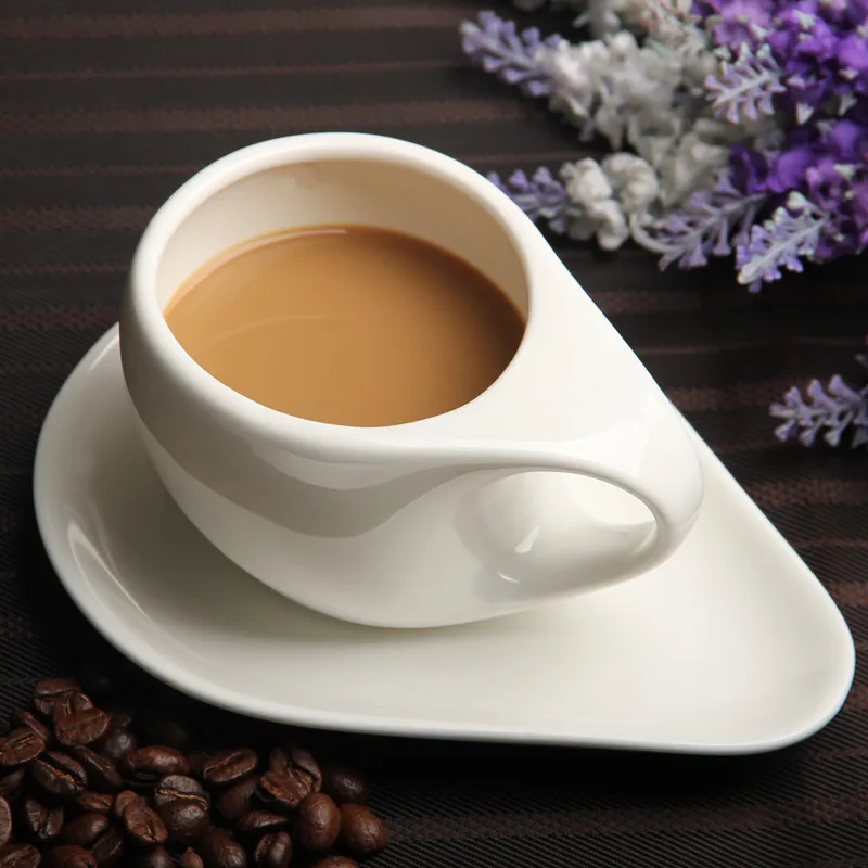 

175ml white ceramic coffee cup cappuccino american thickening garland product porcelain coffee cup and saucer