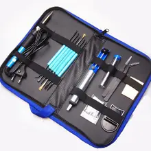 110/220 В 60 Вт Регулируемый температурный Электрический паяльник Комплект+ 5 шт. Наконечники+ Пинцет паяльная проволока портативный сварочный инструмент для ремонта