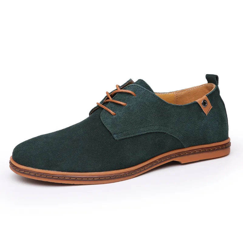 Мужская повседневная обувь больших размеров удобная обувь из искусственной кожи на шнуровке мужские кроссовки однотонная мужская обувь с острым носком zapatos de hombre - Цвет: Green