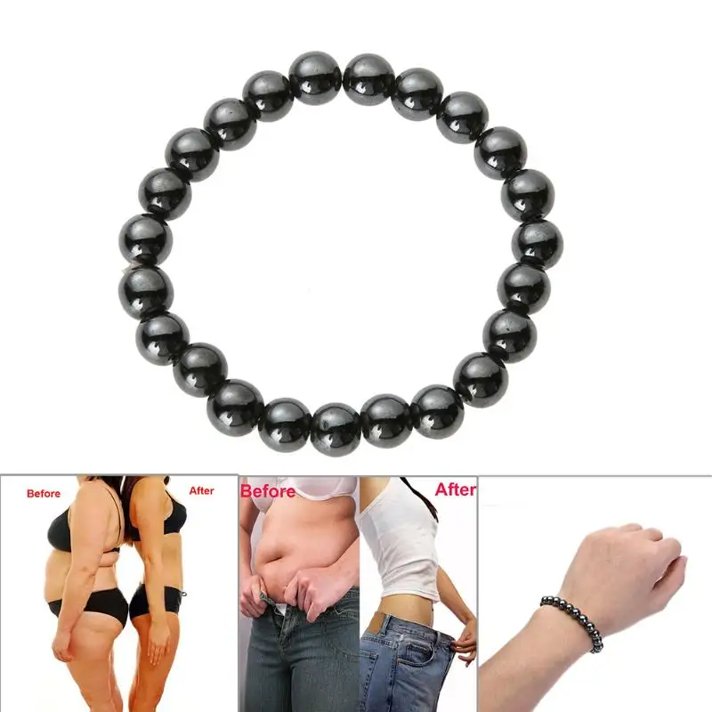 

Weight Loss Magnetic Hematite Round Beads Stretch Bracelet Health Care Therapy 6mm Anti-Fatigue Beads Slimming Bracelet B3032