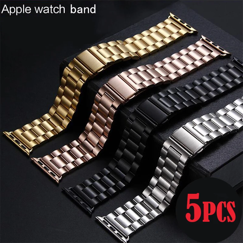 5PCS Steel Watchband for Apple Watch serise1 2 3 Sport Edition 40/44/38/42mm Wrist Band Bracelet Strap with adapter Replacement