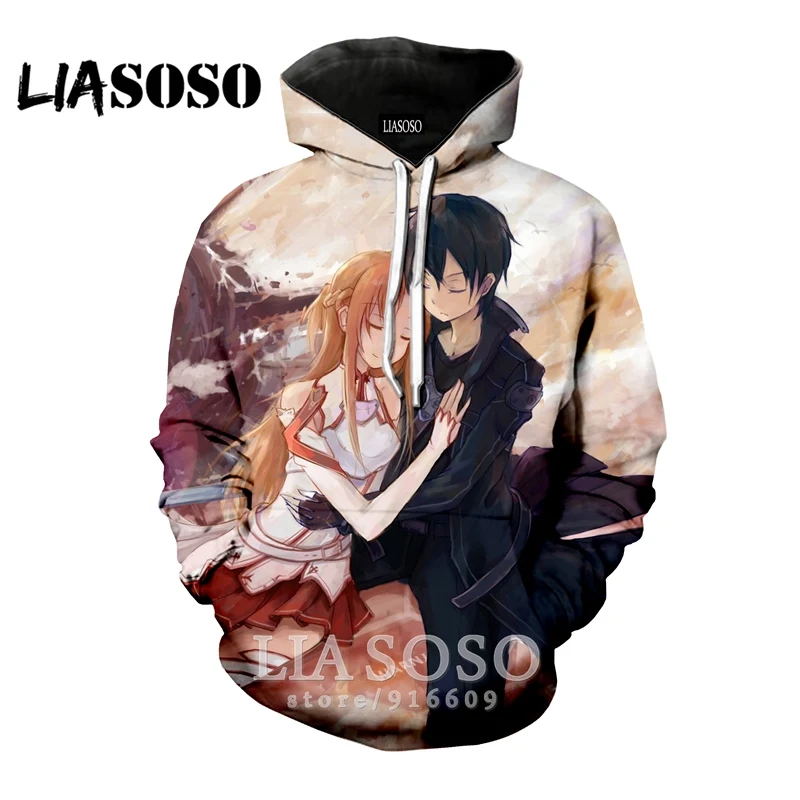 Толстовка с капюшоном Sword Art Online, уличная одежда с 3D принтом, Мужская одежда, женская мода, harajuku, толстовка, рубашка, зимняя, аниме, толстовки, E559 - Цвет: 18