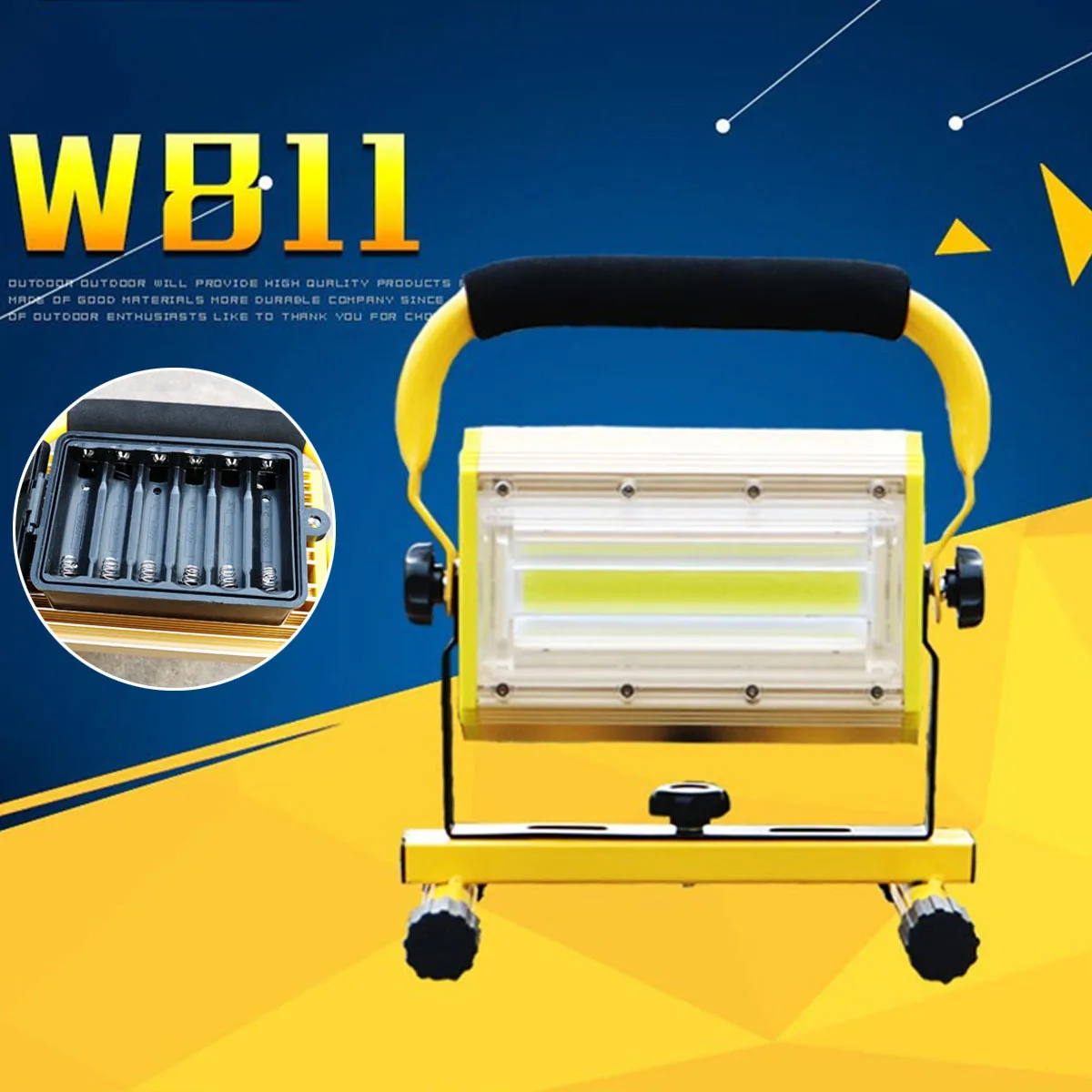 

New 2400lm 100W Flood Light Powerful Waterproof Rechargeable LED Tactical Camping Fishing Working Torch Flash Lamp Flashlight