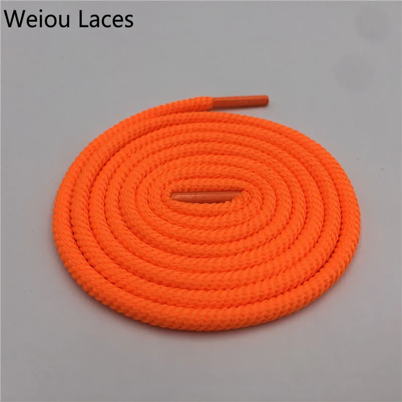 Weiou 5 мм полиэстер спиральные круглые шнурки для наружного альпинизма шнурки спортивная баскетбольная обувь кружевная одежда шнурки - Цвет: 983	Fluo Orange Yell