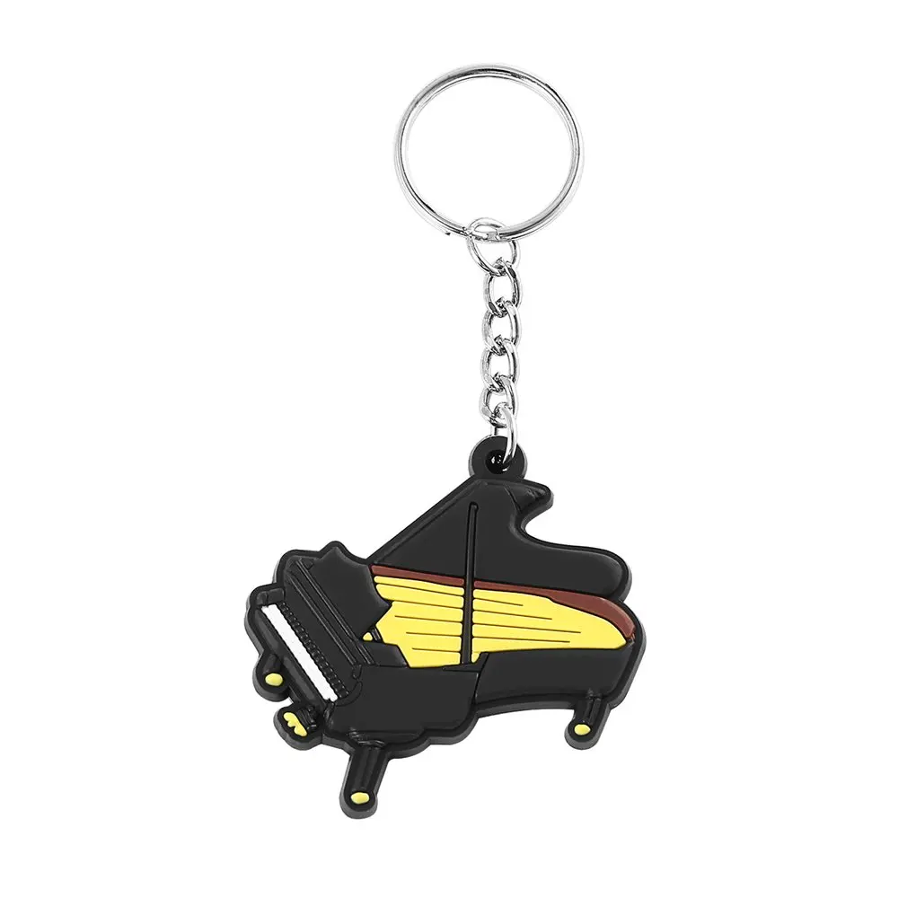 Trendy Silicone Piano Shape Key Chain Key Ring Key Caps Lovely Key