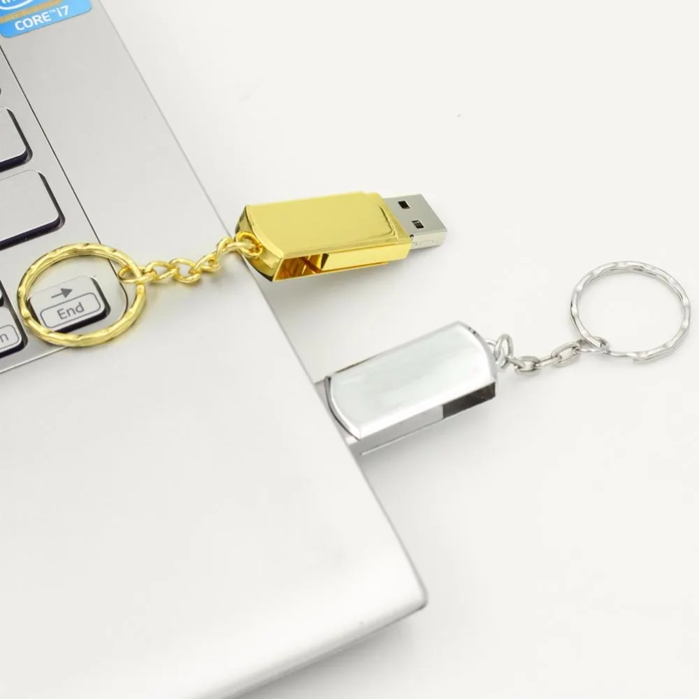 

32G 64G 128G USB 2.0 USB flash drive silver gold metal pen drive 8G 16G memory stick high quality U disk pendrive free shipping
