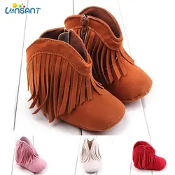 LONSANT/Обувь для новорожденных девочек; ботинки на мягкой подошве с кисточками; E1120