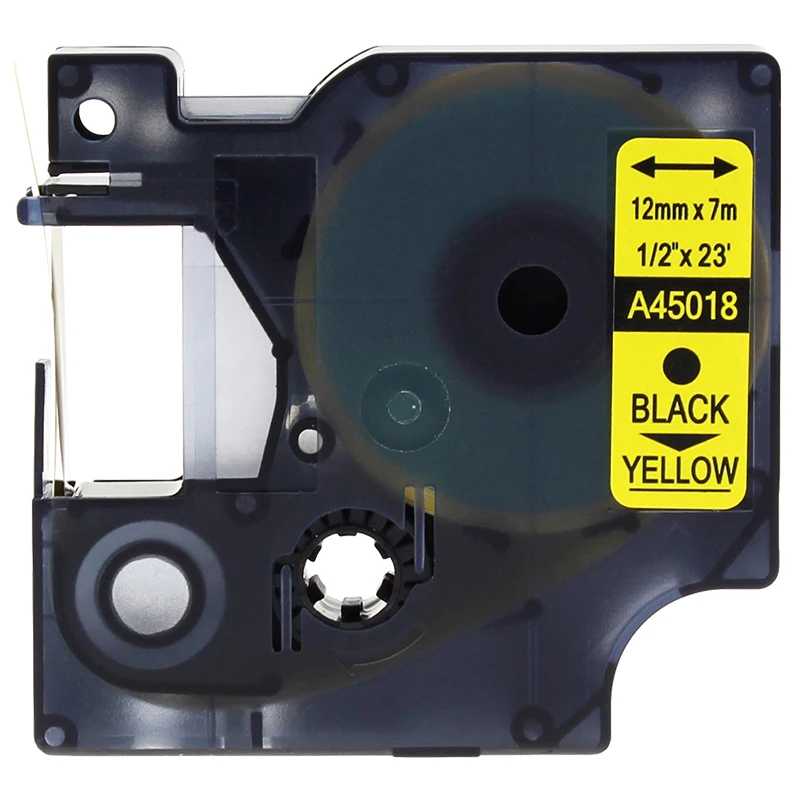 

1 Pack Adhesive Black on Yellow Label Tape Compatible For Dymo D1 45018 ,1/2 Inch ,LabelManager 280 Labeling Maker