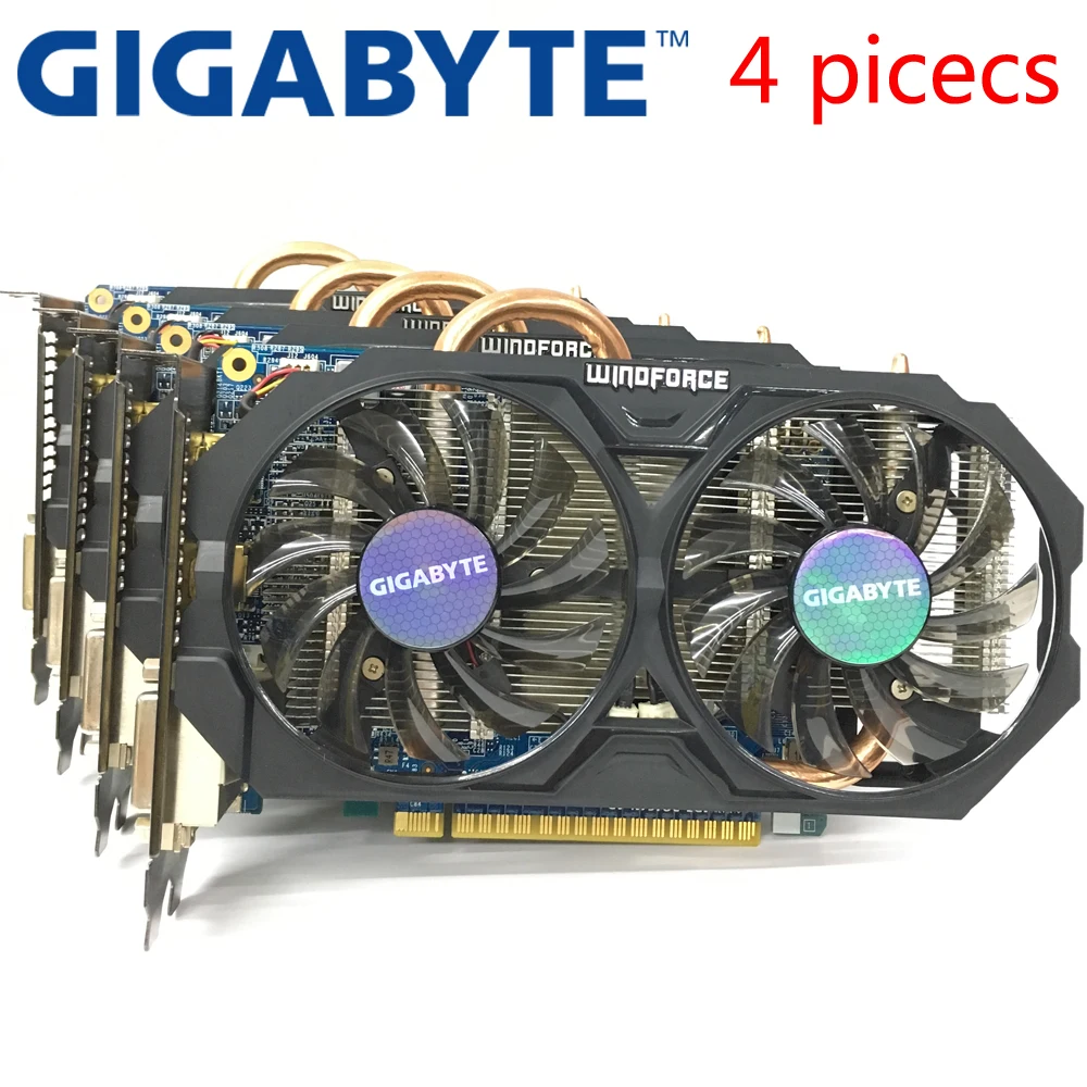 

GIGABYTE 4Picess Video Card Original GTX 750Ti 2GB 128Bit GDDR5 Graphics Cards for nVIDIA Geforce GTX750Ti Hdmi Used VGA Cards