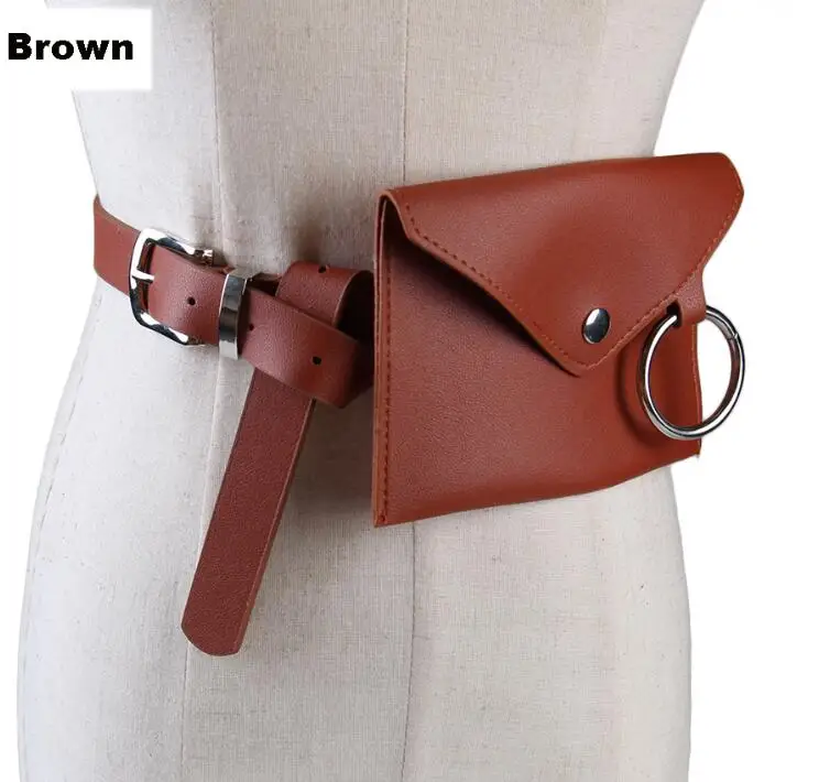 Jiessie& Angela новая брендовая Дизайнерская Женская поясная сумка для телефона, поясная сумка на талию, кожаная женская поясная сумка - Цвет: brown