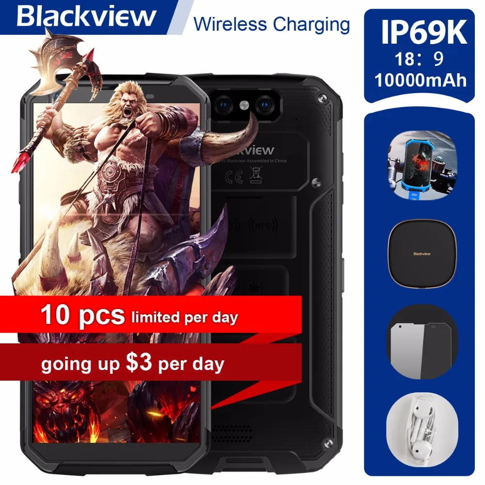 Blackview BV9500 5 7 &quot18:9 HD экран Беспроводное зарядное устройство для телефона MT6763T