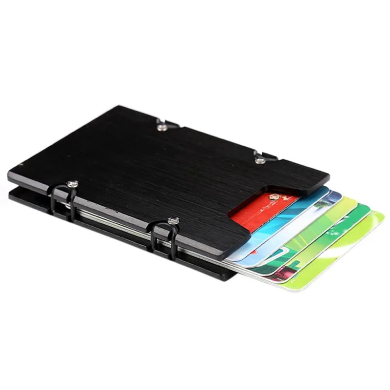 1PC Sliding Business Card Holder Women S Aluminum Alloy