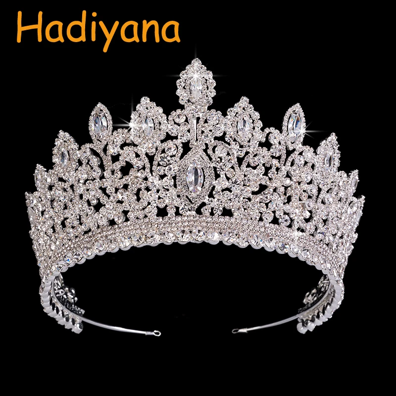 Hadiyana New Jewelry Design Wedding Crown Vintage Ethnic Bridal Hair Tiaras Copper CZ Luxury Rhinestone Anniversary Party BC3715 Hadiyana New Jewelry Design Wedding Crown Vintage Ethnic Bridal Hair Tiaras Copper CZ Luxury Rhinestone Anniversary Party BC3715