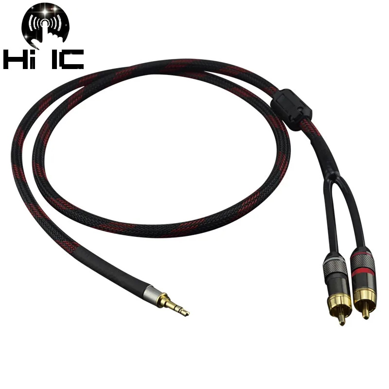 

HIFI Stereo Pure copper 3.5mm to 2 RCA Audio Cable For Cell Phone MP3 Subwoofer Amplifier Speaker Car Speaker Audio Cable