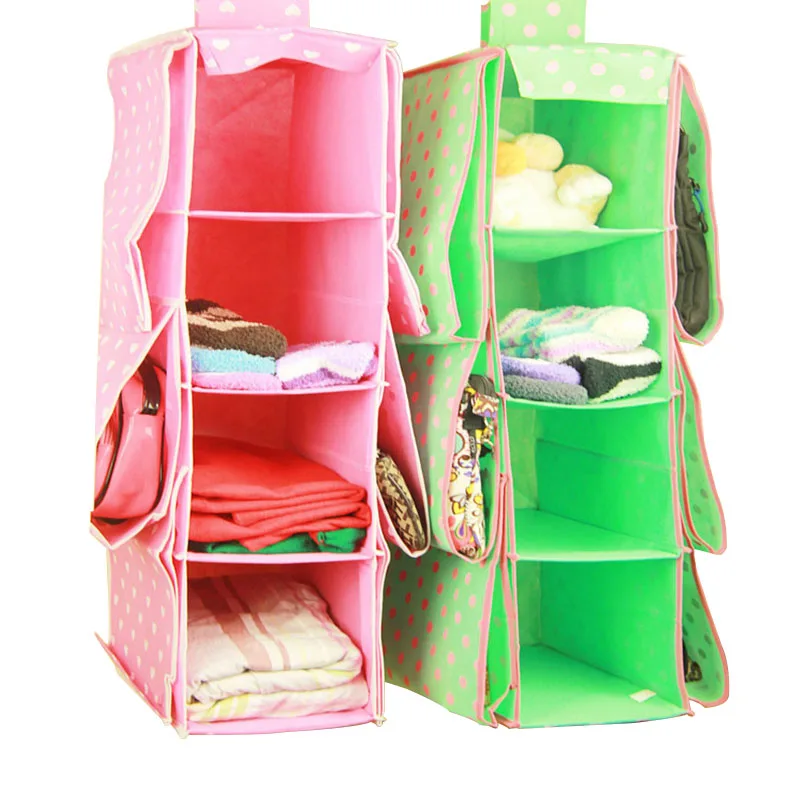Wall Mounted Storage Bag,Four layer&Six side Multi function Pockets