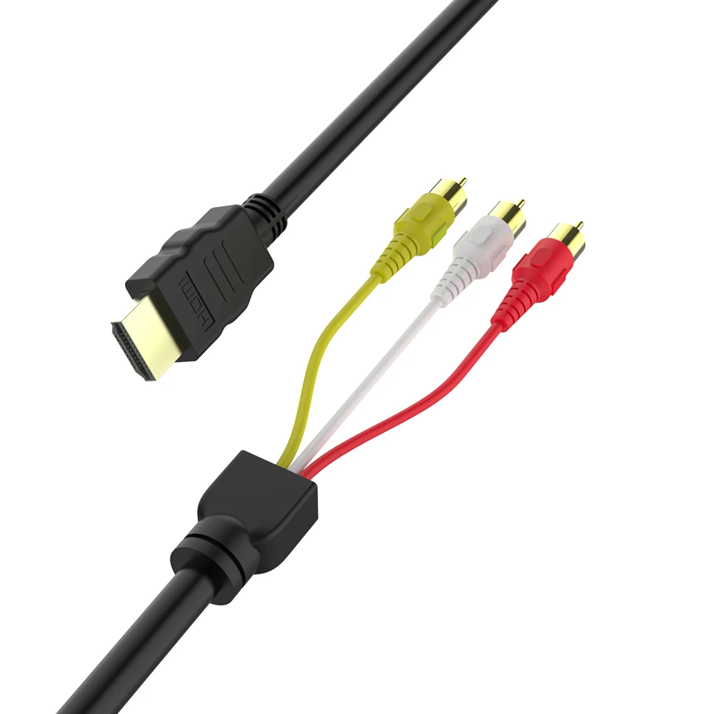 HDMI в RCA кабель HDMI штекер в 3RCA AV композитный штекер M/M Соединительный Кабель-адаптер Шнур передатчик нет функции преобразования сигнала