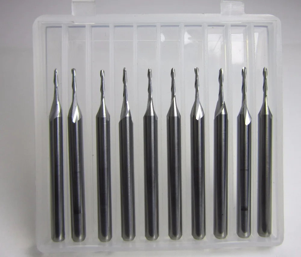 

for wood working 10PCS diameter 1mm Carbide Ball Nose End Mill CNC Engraving Cutting, Router bits, milling cutter 3.175*1*4*38