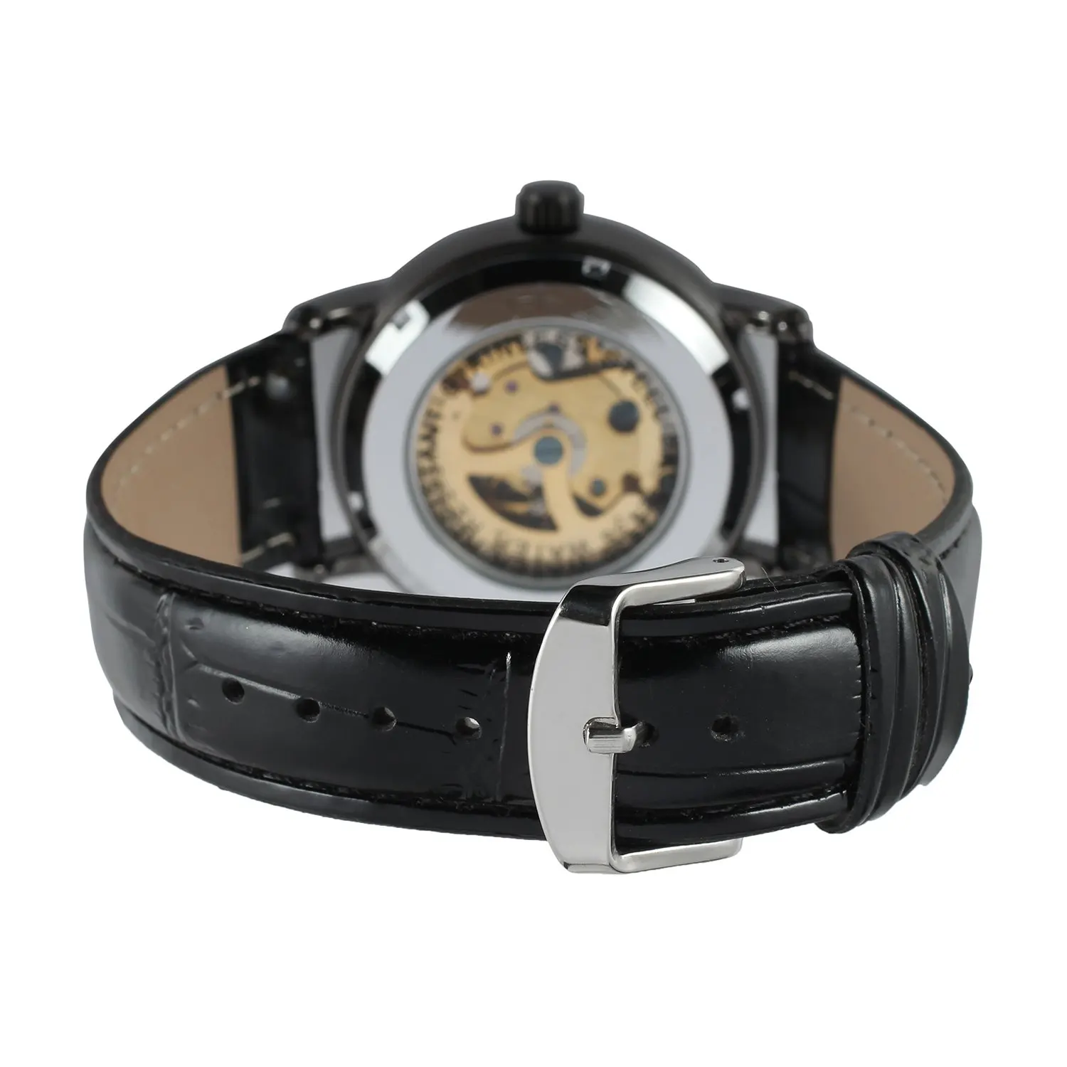 Najtaniej Nowy zwycięzca marki na co dzień mężczyzna kobiet prezent klasyczne szkielet Colock skórzany pasek automatyczne self wiatr mechaniczne zegarek na rękę