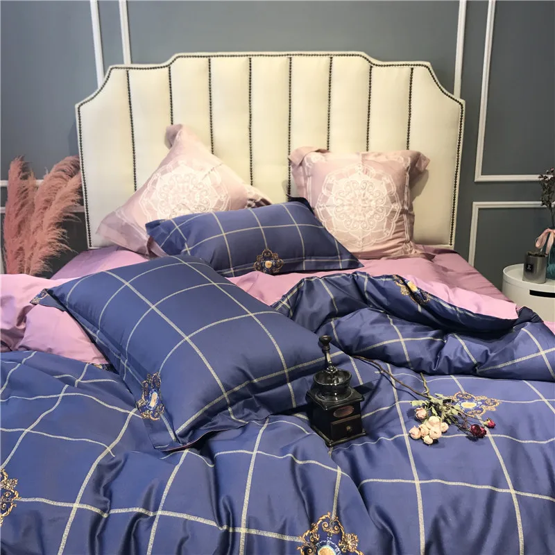 Egyptian cotton Bed Set Duvet Cover Bed Sheet adults Cover Set Home Textile red color Bed Linens 4pcs Bedding Sets 18 IMG_5932