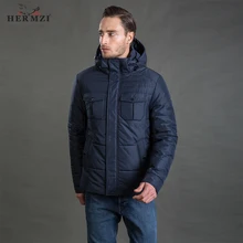 HERMZI Мужская Зимняя Куртка Высокого Качества Мужские Куртки Модная Осенняя Хлопковая Стеганая Куртка Мужское Зимнее Пальто Мужская Зимняя Куртка Съемный Капюшон Русский Размер 4XL