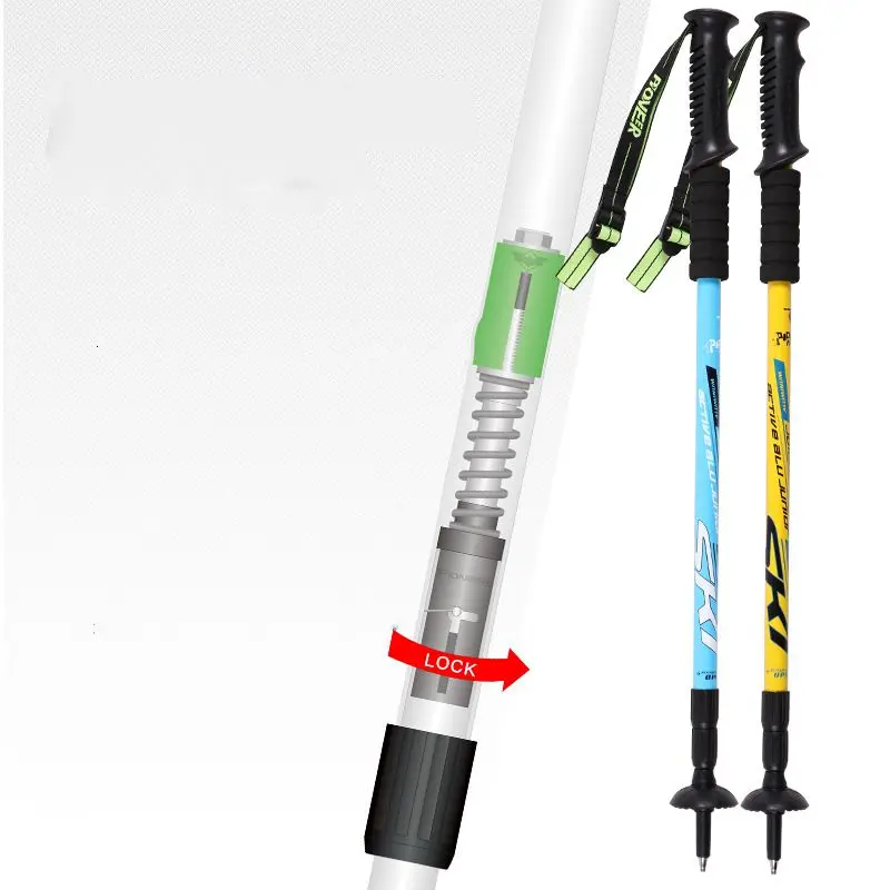 PIOMEER Outdoor Travel Camping Hiking Climbing Walking Stick 6061 Aluminium AlloyAlpenstock Skiing Trekking Pole 1pc 4