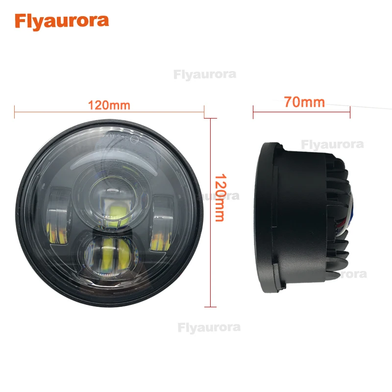 Черный 4,6" LED двойной светодиодные фары мотоцикла жир Боб фары с Белый DRL для мотоцикла жир Боб FXDF 2008- Flyaurora