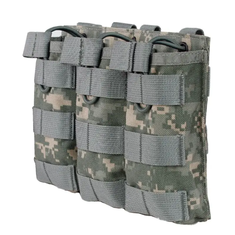 

11 Tactical MOLLE Triple Open-Top Magazine Pouch FAST AK AR M4 FAMAS Mag Pouch Airsoft Military Paintball Equipment