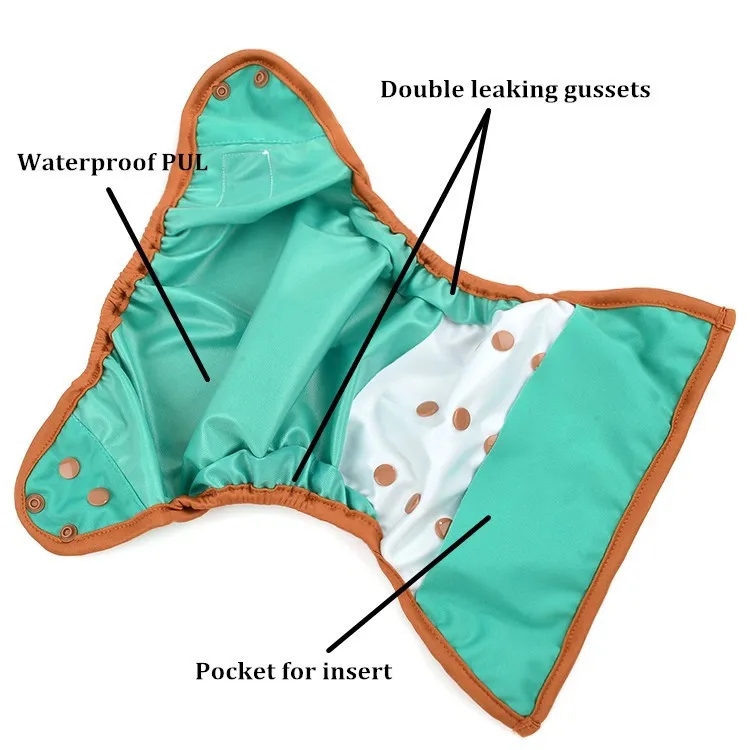 Счастливый Флейта пеленки крышка, один размер ткань пеленки, водонепроницаемый дышащий пул Многоразовые пеленки Чехлы для ребенка, подходит 3-15 кг ребенка
