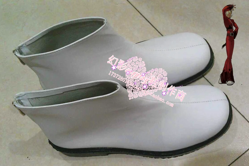 King Of Fighters Ash Crimson Halloween White Short Cosplay Shoes Boots H016 | Тематическая одежда и униформа