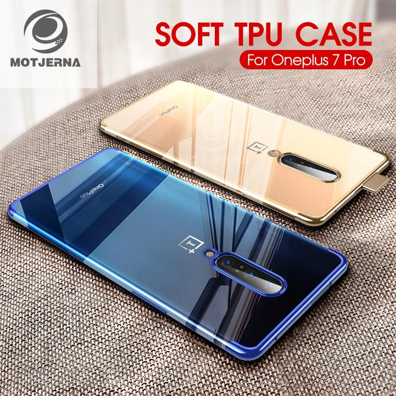 

TPU Plating Phone Case OnePlus One Plus 7 Pro Clear Cover For OnePlus 1+ 7 7Pro 1+7Pro Transparent silicone Soft Shell Fundas