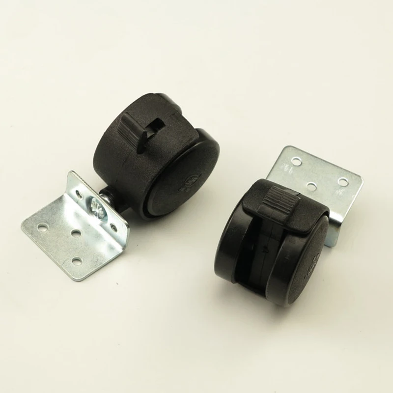 

4PCS Black Plastic 40mm Replacement Angle Brake Swivel Casters Office Chair Wheels Rolling Roller Caster Furniture Hardware