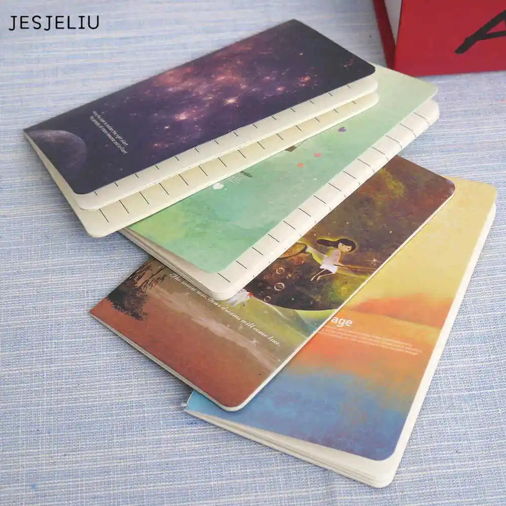 

JESJELIU 1PCS Mini Cute Kawaii Journal Diary Notebook With Lined Paper Vintage Retro Notepad Book For Kids Korean Stationery
