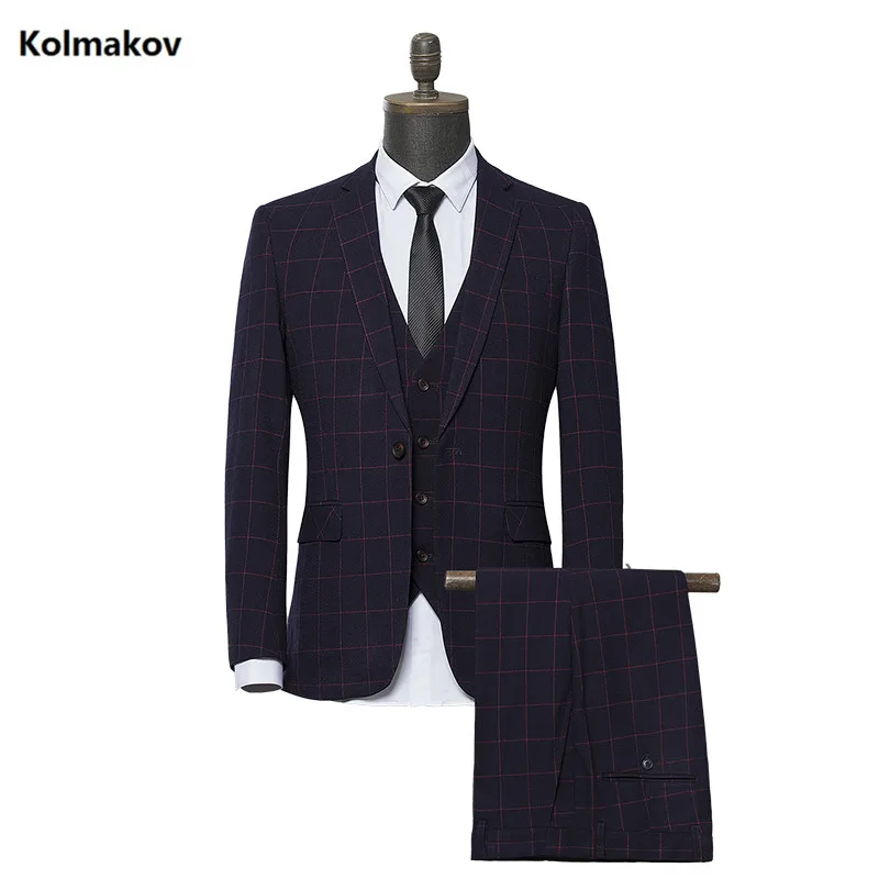 (Пиджак + брюки жилет) 2019 мужской модный деловой костюм для отдыха свадьбы невесты