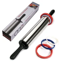 18/8 Нержавеющая сталь Регулируемый Скалка со съемными кольца с антипригарным покрытием великолепные и Heavy Duty, кухонные инструменты для выпечки 19 дюймов