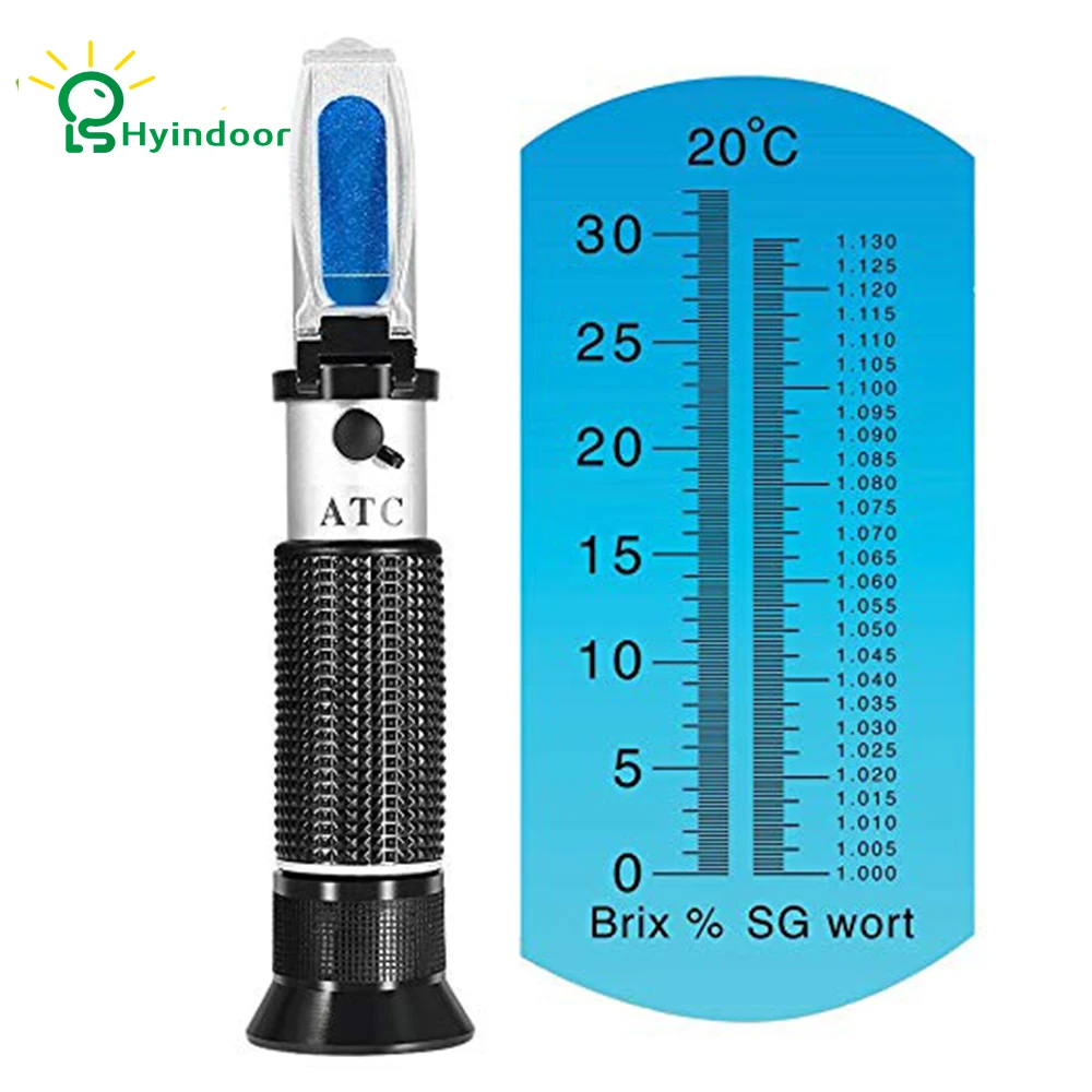 

Handheld Brix Refractometer with ATC calibration oil Sugar Tester 0-32% tools for Fruit Vegetables Juice Percent Meter
