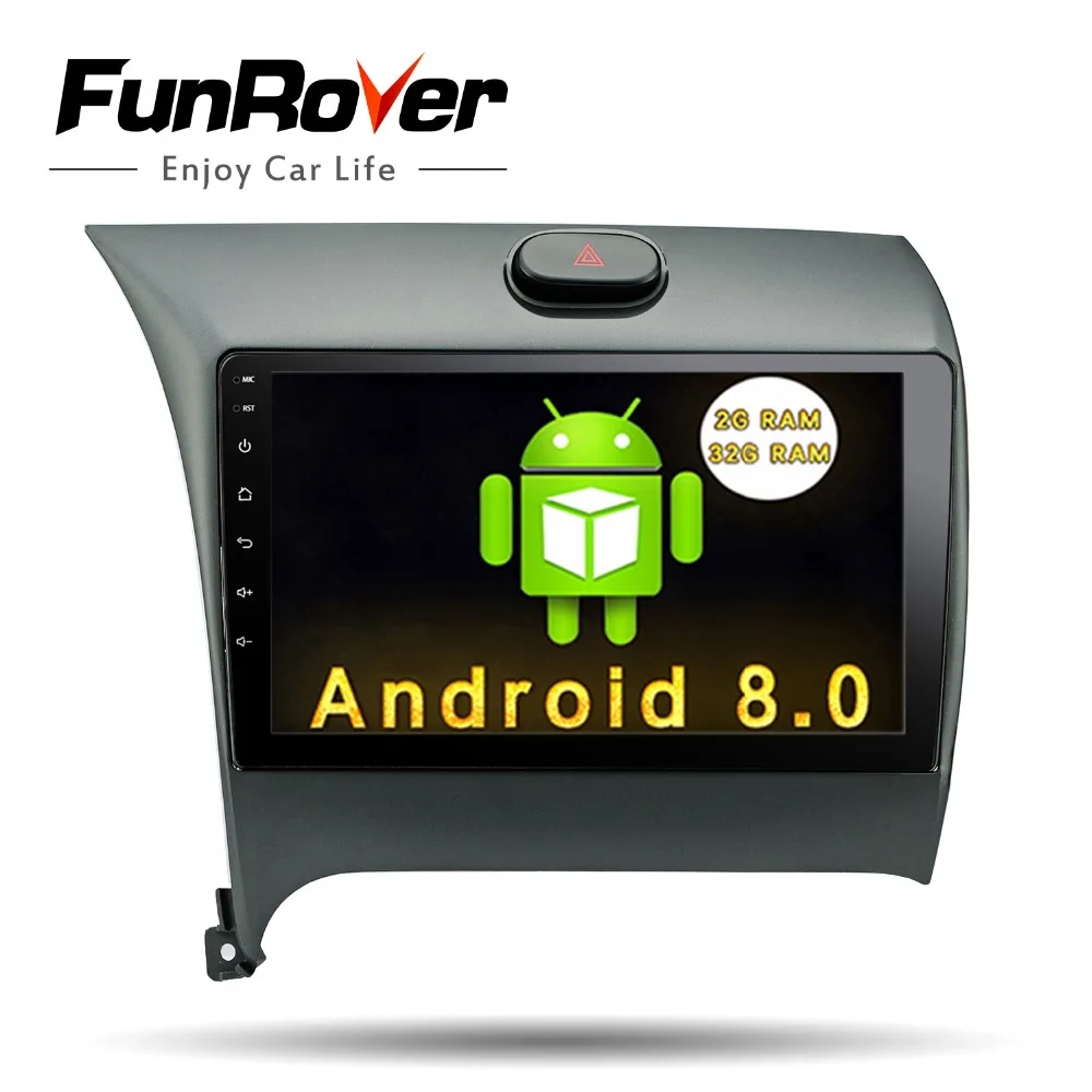 

Funrover Android 8.0 9 Inch Car DVD Player For Kia K3 Cerato Forte 2012-16 Navigation Radio WIFI GPS steering wheel control BT