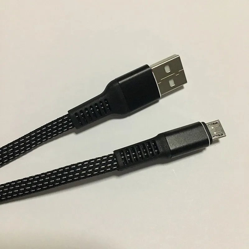 KKREFF 2 м кабель Micro USB тканевый Плетеный плоский кабель для samsung S6 S7 Xiaomi Redmi; Huawei Honor 6X sony htc кабель для зарядки данных