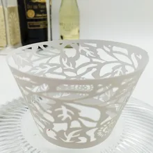 100 шт. бумажная упаковка для кексов лазерная резка обертка для кексов форма для порционной выпечки Маффин, кекс инструменты Свадебные украшения разноцветный 5zSH178