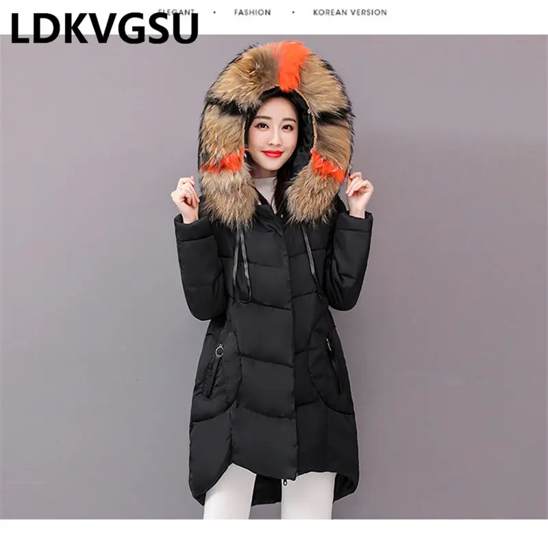 Женская куртка размера плюс, новинка, 5XL, большой размер, женские пуховики, хлопковые куртки с капюшоном, длинное пальто, женские парки, зимняя верхняя одежда Is1359