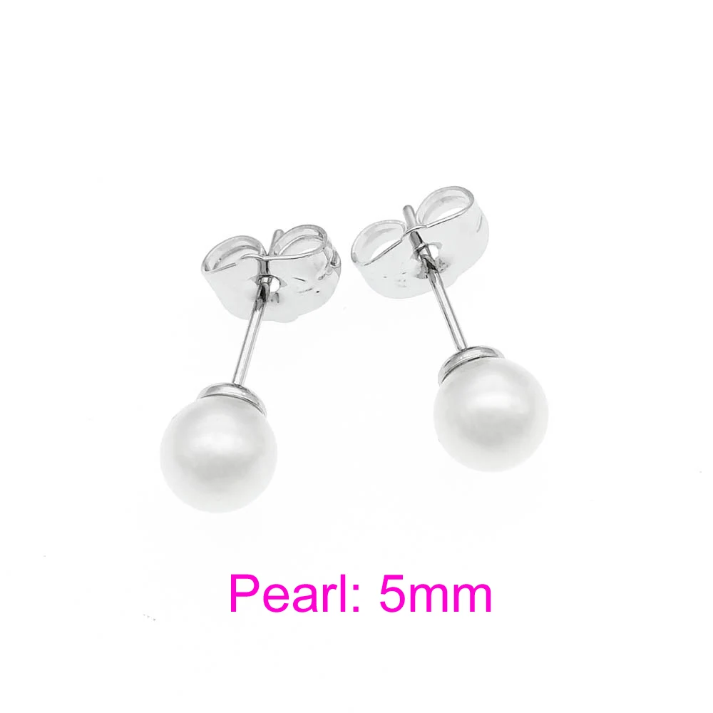 

5mm Pearls Gold Stud Earrings Women Perles Boucle d Oreille Parel Oorbellen Orecchini Brincos Perola Inci Kupe Kolczyki E2799W