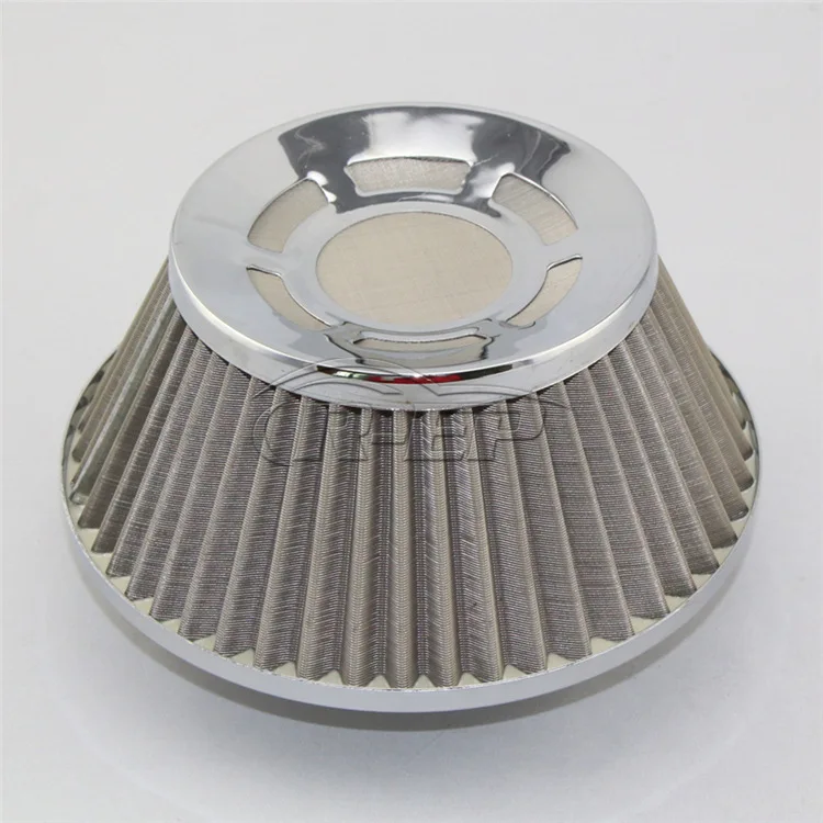 Автомобильный воздушный фильтр 76 мм фильтр из нержавеющей стали Чистая Грибная головка высокий поток воздуха фильтр