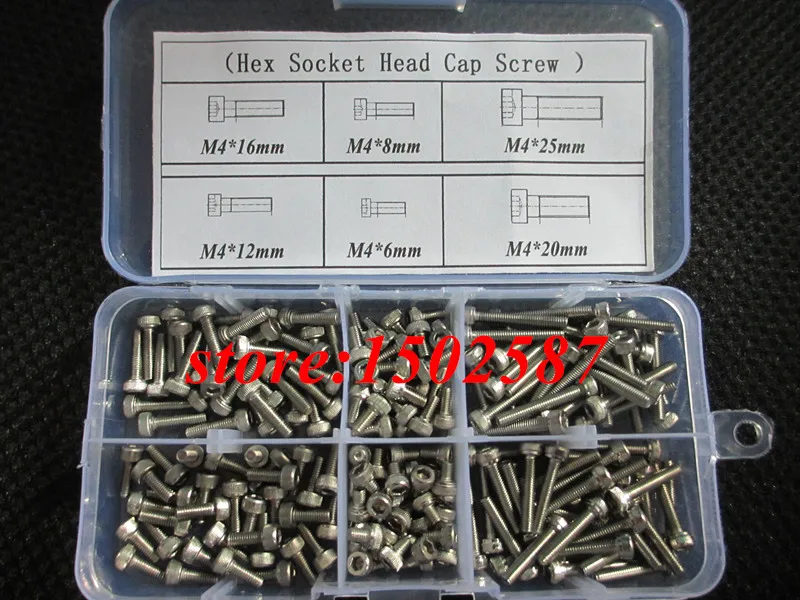 120pcs/lot M4 Cap Screw DIN912 Hex Socket Head Cap Screw Accessories