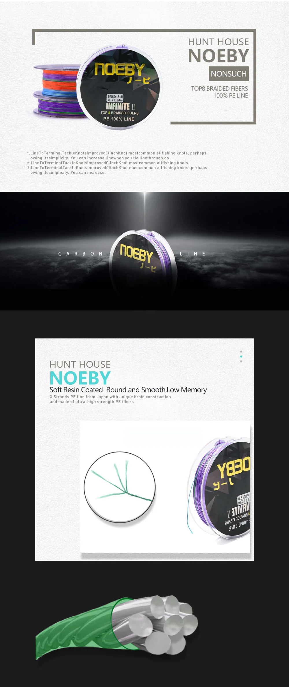 NOEBY 300 м PE леска цветная 8 плетеная леска INFINITE II разные размеры на выбор бренд hunthouse