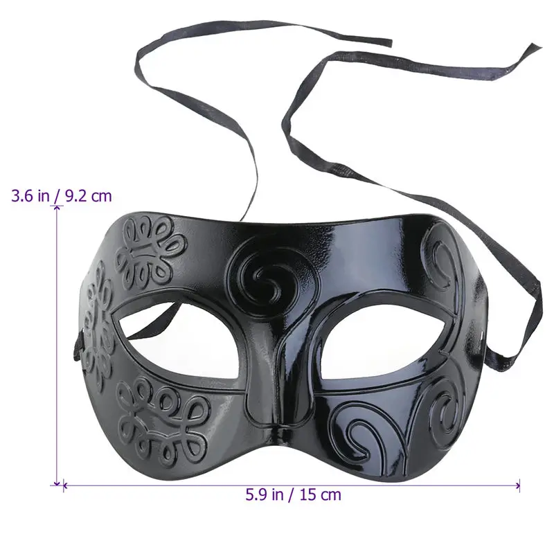 Мужской женский маскарадный костюм Венецианская Маскарадная маска для вечеринок злодей маска для глаз(черная - Цвет: 1