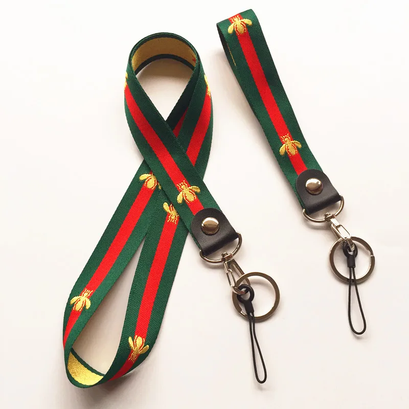 

Stripe Neck Lanyards and wrist strap Keychain for phones